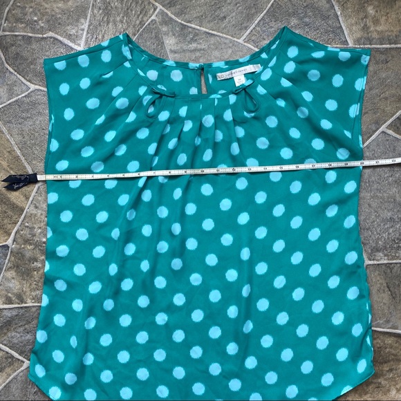 LC Lauren Conrad Semi Sheer Polka Dot Blouse - Picture 6 of 9